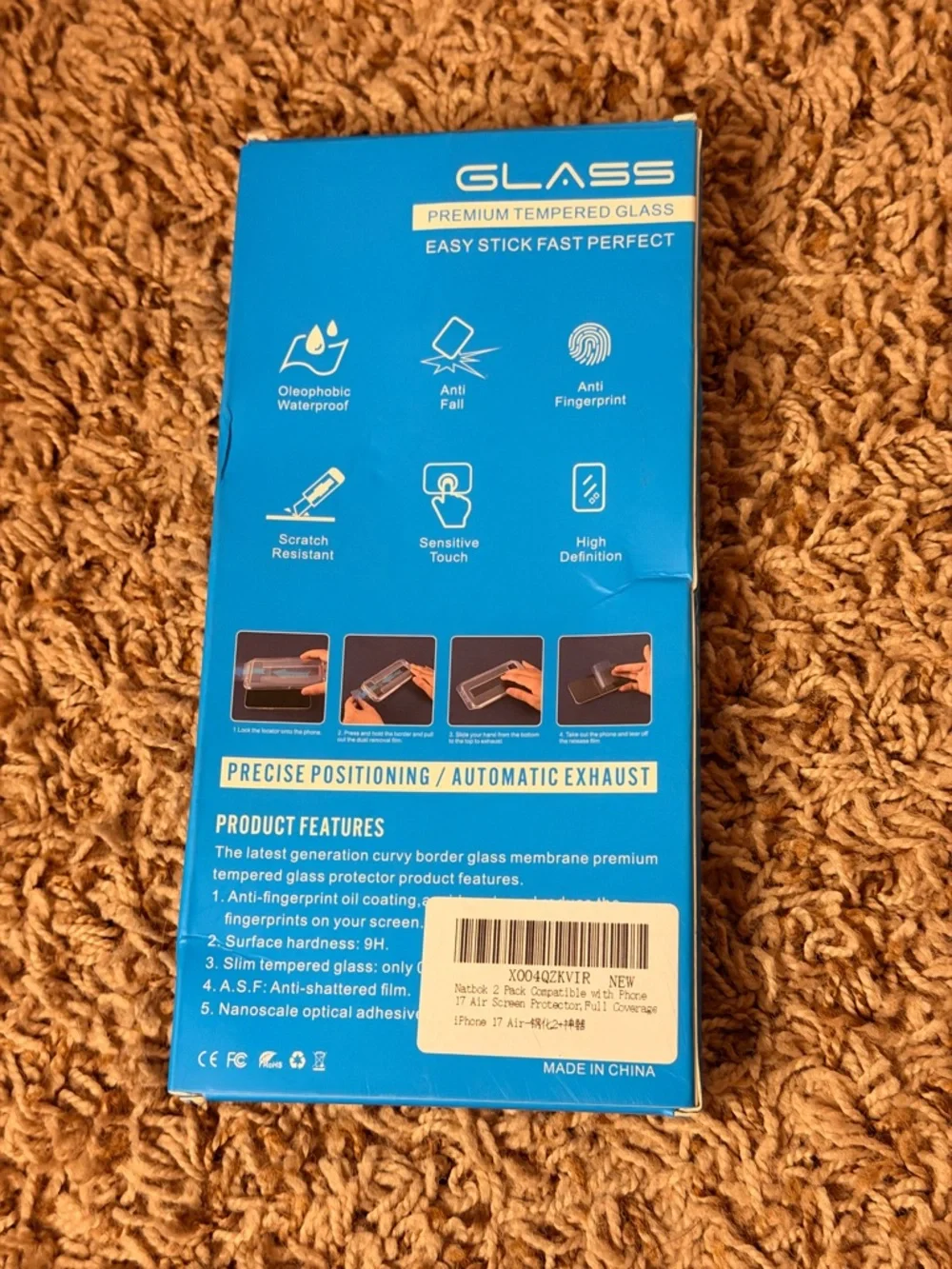 Tempered Glass Full-Glue Screen Protector - Black for iPhone 17 Air